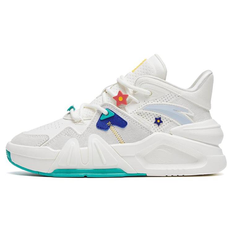 

New Anta Bastard 4 Slip Resistant Shock Absorbers With Abrasion Resistant Properties Mid Top Skateboard Shoes Women s White 122318080-4 39