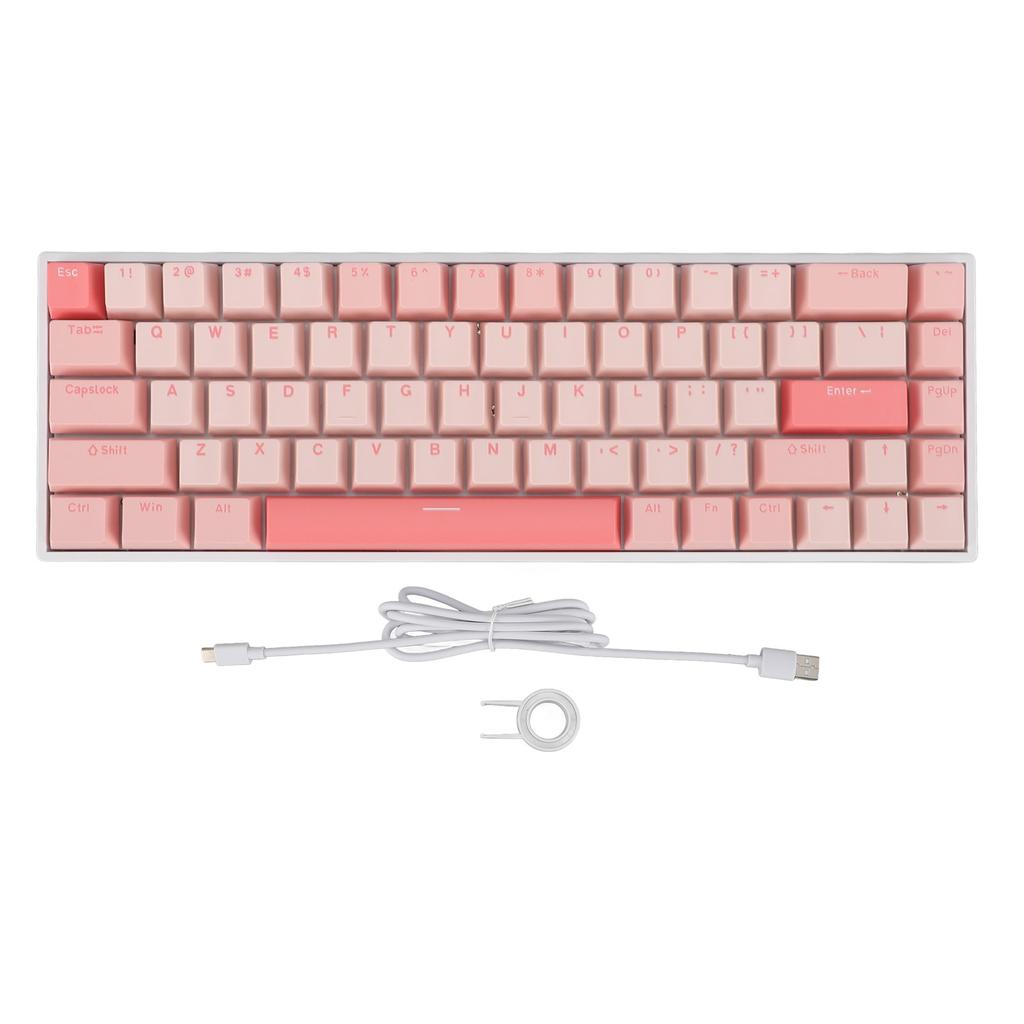 68 Keys Red Switch Mechanical Keyboard RGB Backlit 60 Percent USB Wired Gaming Keyboard for PC with