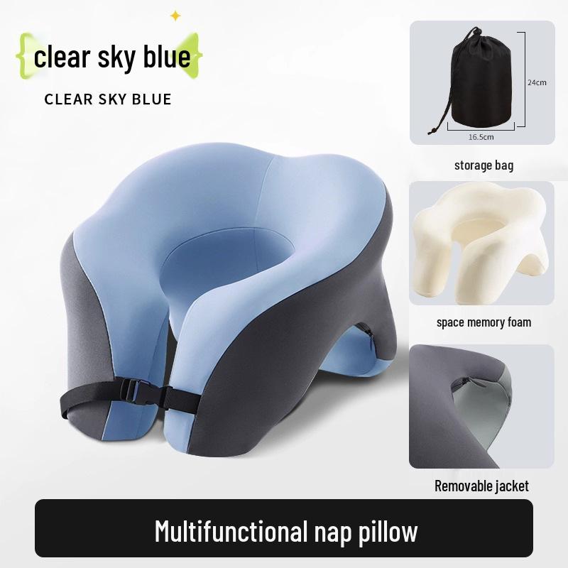 U-shaped Multi-functional Memory Foam Nap Pillow for Desk or Travel
