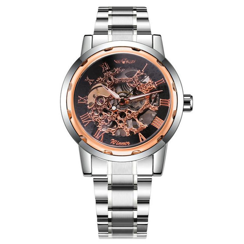 18 Colors Winner Men'S Fashion Business Casual Hollow Room Gold Strap, Manual Mechanical Watch