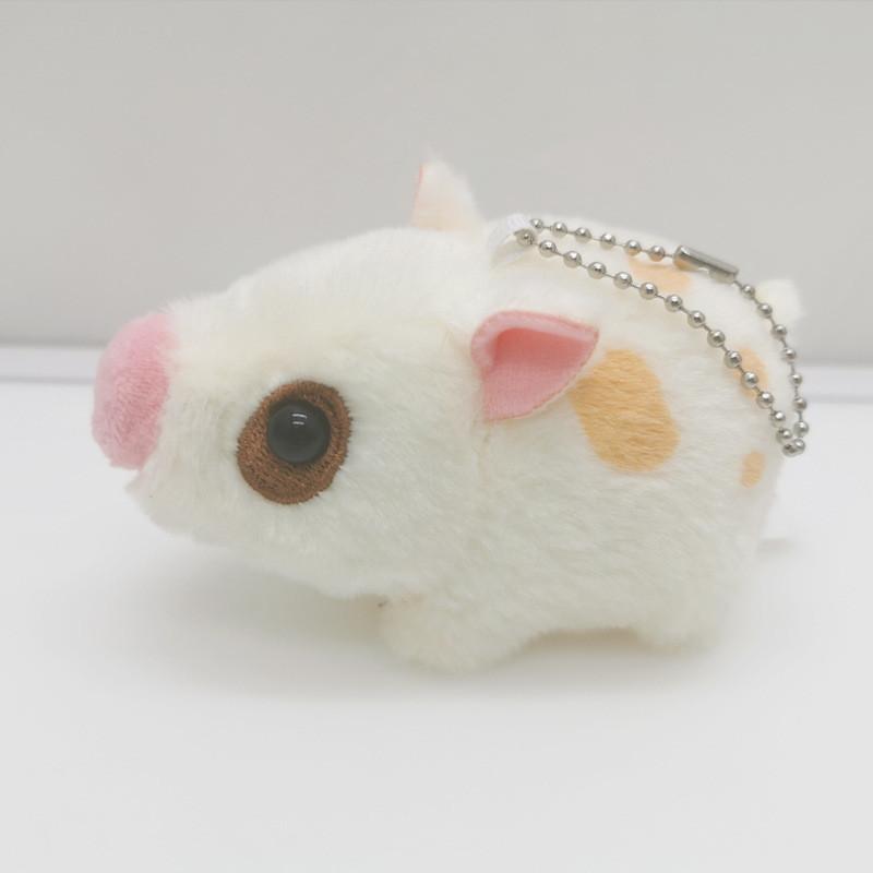 Animal Plush Keyring Pig Shape String Holder For School Backpack Accessory Gift бежевый