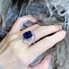 18K Gold Plated Sapphire & Diamond Ring - Luxurious, Durable, Versatile Women's Jewelry