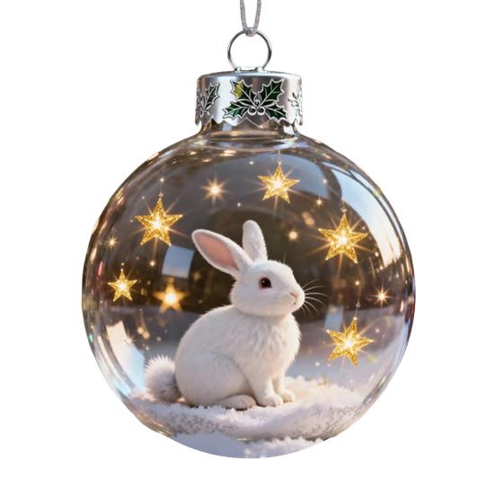 3D Zvířecí Vánoční Dekorace Průhledná Plastová Vánoční Koule Závěsné Ozdoby s Třpytivými Hvězdnými Akcenty pro Zimní Svátky Dekorace na Stromek