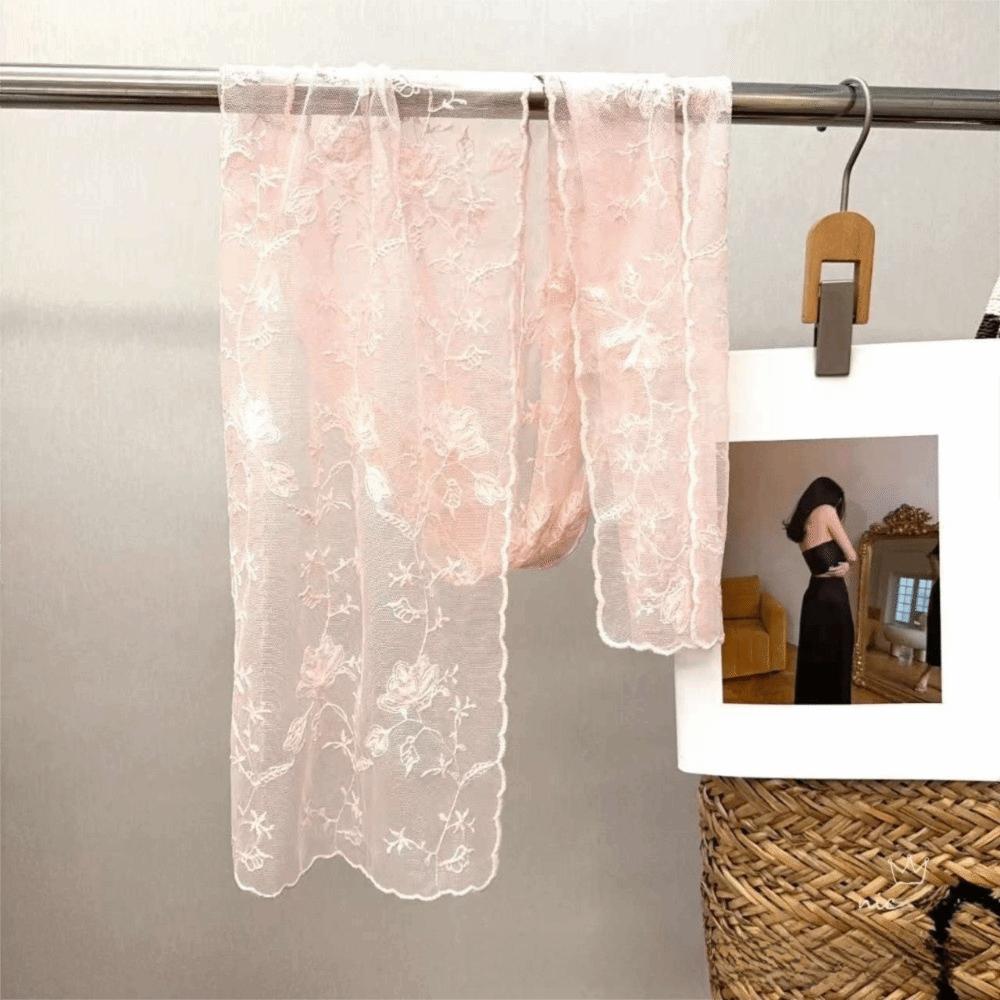 Retro Women's Lace Scarf Long Female Headscarf Versatile Sunscreen Shawl