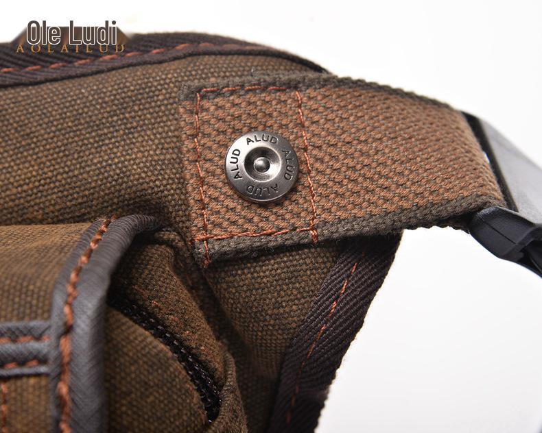 Męska Retro Płócienna Torba na Nogę - Pionowy Kwadratowy Zamek Błyskawiczny, Odporna na Zużycie, Styl Europejski i Amerykański