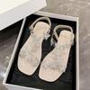 Ladies' Large Size Fashion Slip-On Sandals with Butterfly Pattern