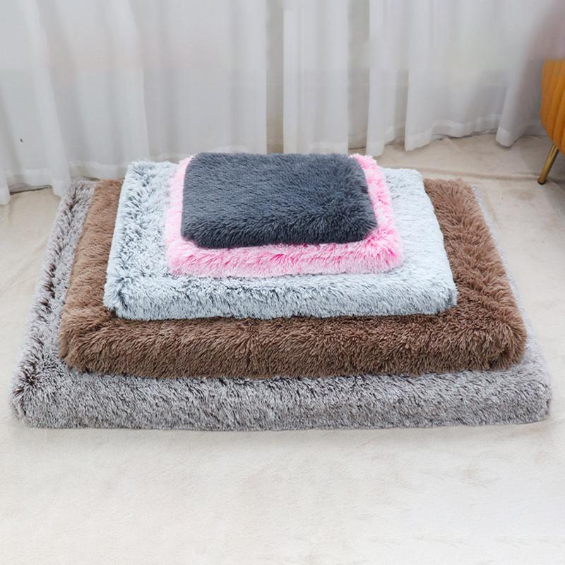 Luxurious Cozy Square Plush Large Dog Bed Thickened Washable Pet Sofa Bed with Non-Slip Detachable Cover Pet Indoor Furniture