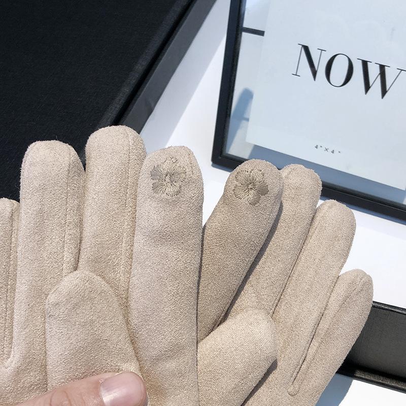 Gloves Women's Winter Velvet Thickened Warm Outdoor Riding Driving Skiing Cold-proof Touch-screen Lamb Wool Gloves