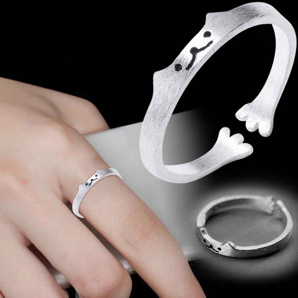 Roztomilý prsten s koťátkem Osobnost Jednoduchý prsten na prst Dárek pro pár Ženy