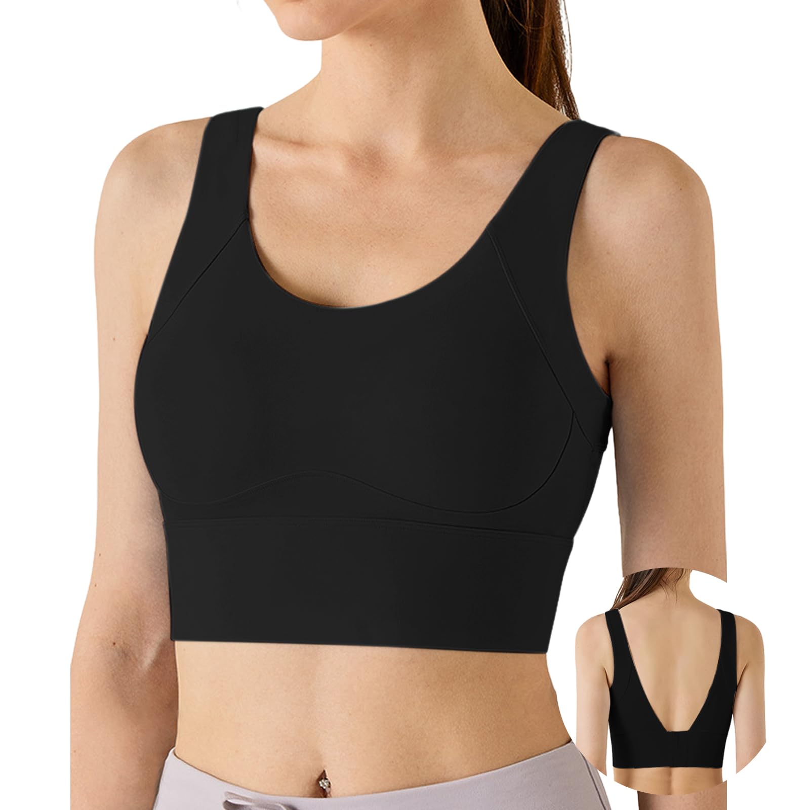 

Спортивный Нет Йога Джер Тренировка Пот Быстро Интегрированная Чашка с Высоким Красивым Эластичным Носимым для Пилатеса [Vehmia] Бюстгальтер, Тряска, Носить, Женский, Носить, чёрный