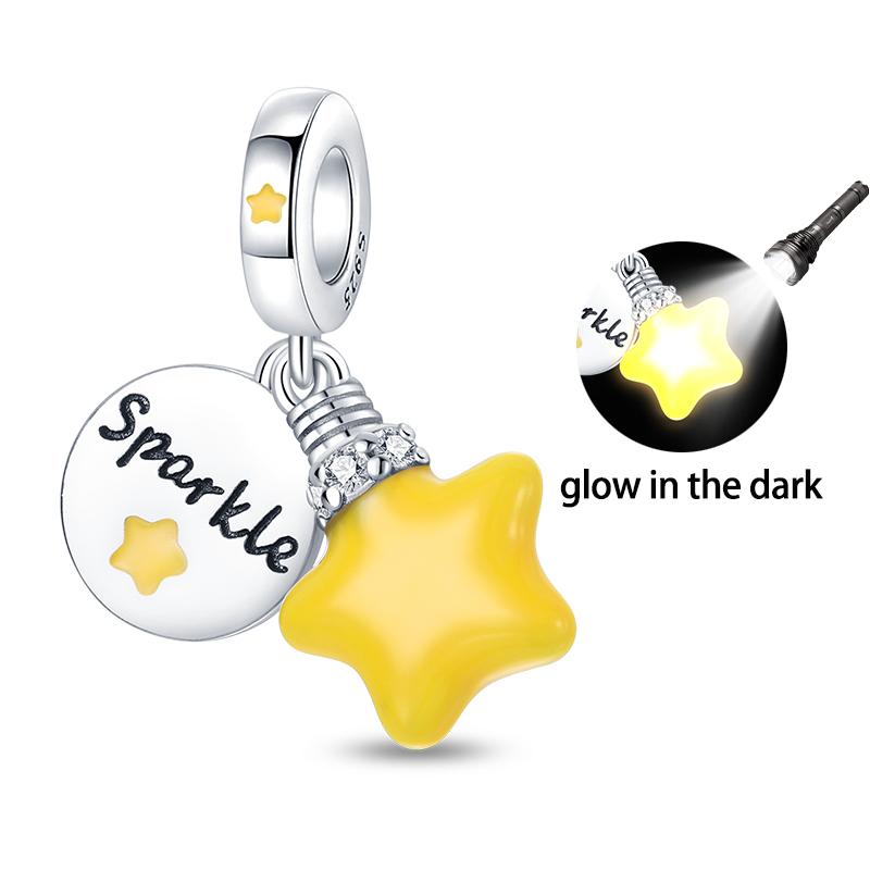 Copper Glow-In-The-Dark Firefly Butterfly Deer Charms Beads Pendants Fit Qikaola Original Bracelets Diy Birthday Jewelry