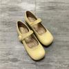Fashion Flat Shoes for Women 2025 Spring and Autumn New Mary Jane Square Toe Women's Red Plus Size Women's Shoes 41-43 Zapatillas Mujer