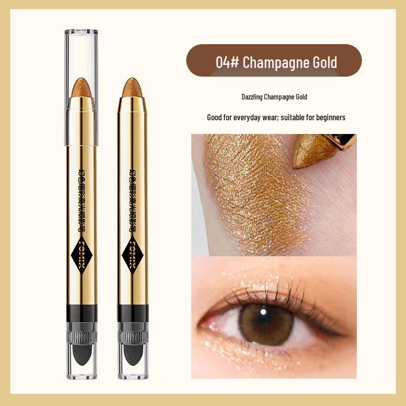 FOMIX Dual-Color Iridescent Eyeshadow Stick: Smudge-Proof, Pearlescent, Brightening, Pigmented Highlighter for Under-Eye and Shadow.