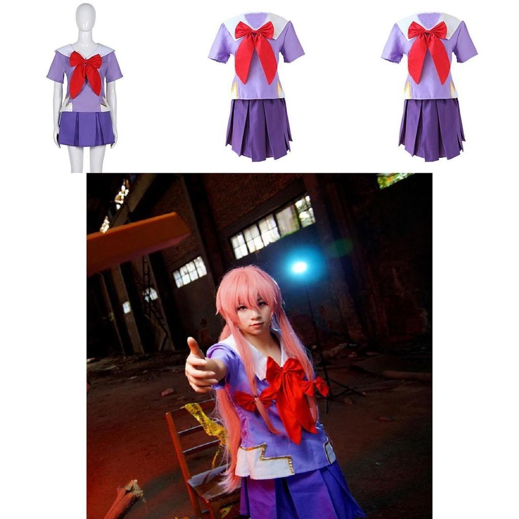 Stylish Future Diary Gasai Yuno Cosplay Costume With Perfect Stitches And Comfort