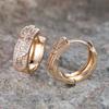 Crystal White Zircon Stone Square Hoop Earrings Luxury Female Gold Color Wedding Jewelry for Women