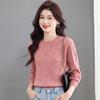 Zhichu Women's Casual Crew Neck Long Sleeve Pocket Knit Sweater