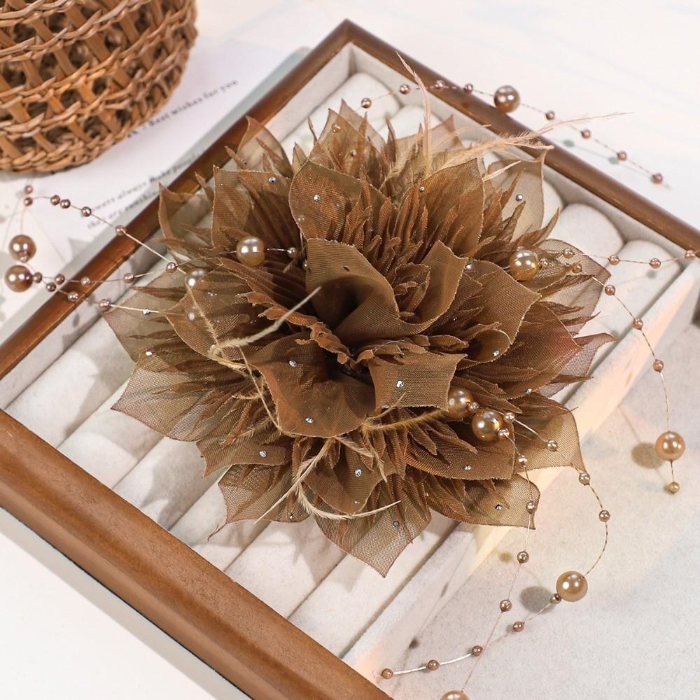 Fashion Pearl 3D Organza Flower Patch Hand-made Multi-layer Studded Patch Handmade Flower DIY Sewing Decals DIY Crafts