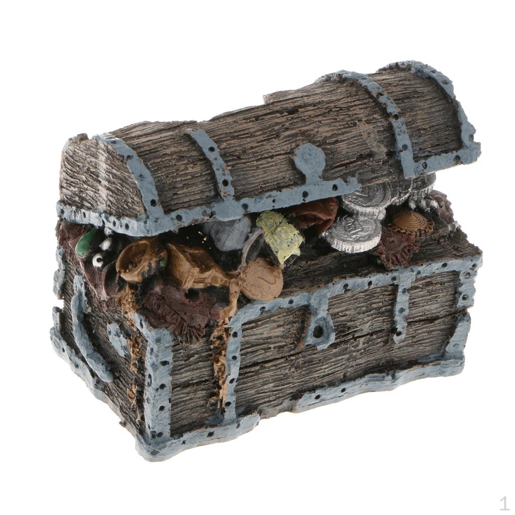 

Aquarium Decoration Resin Ornament Treasure Box/Chest Fish Hiding Place Cave
