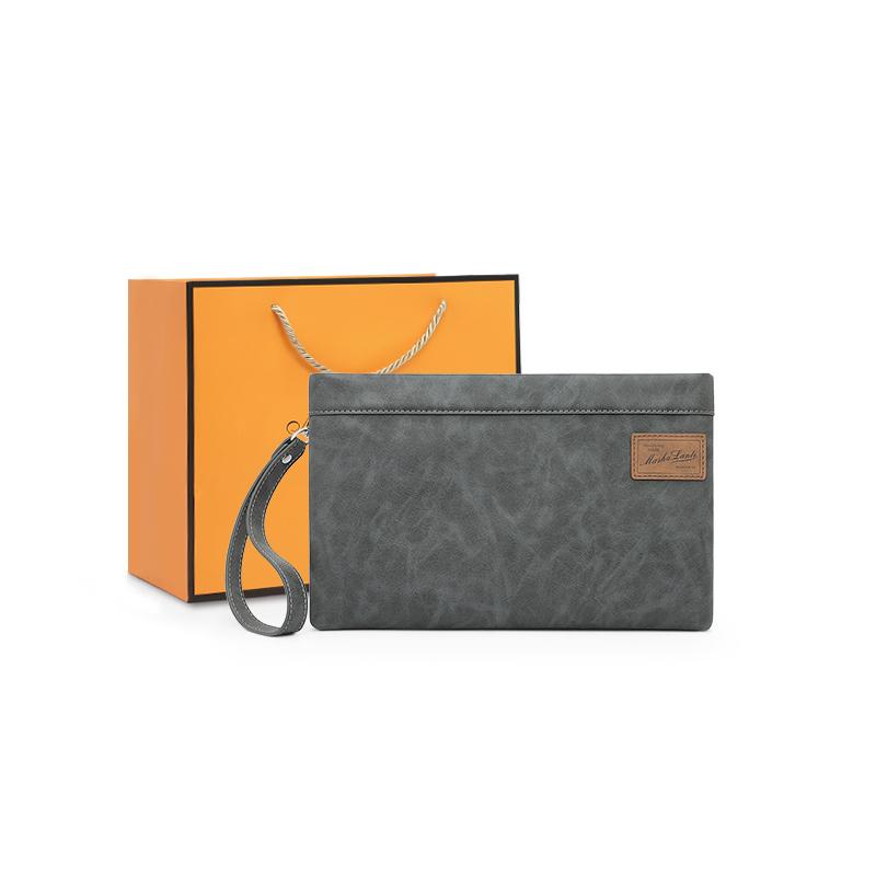 

New MashaLanti Synthetic Leather Shoulder Bag, Handle Bag, Clutch Regular Men s Smoke Gray M213309E30110O 27.7*2.0*17.0CM