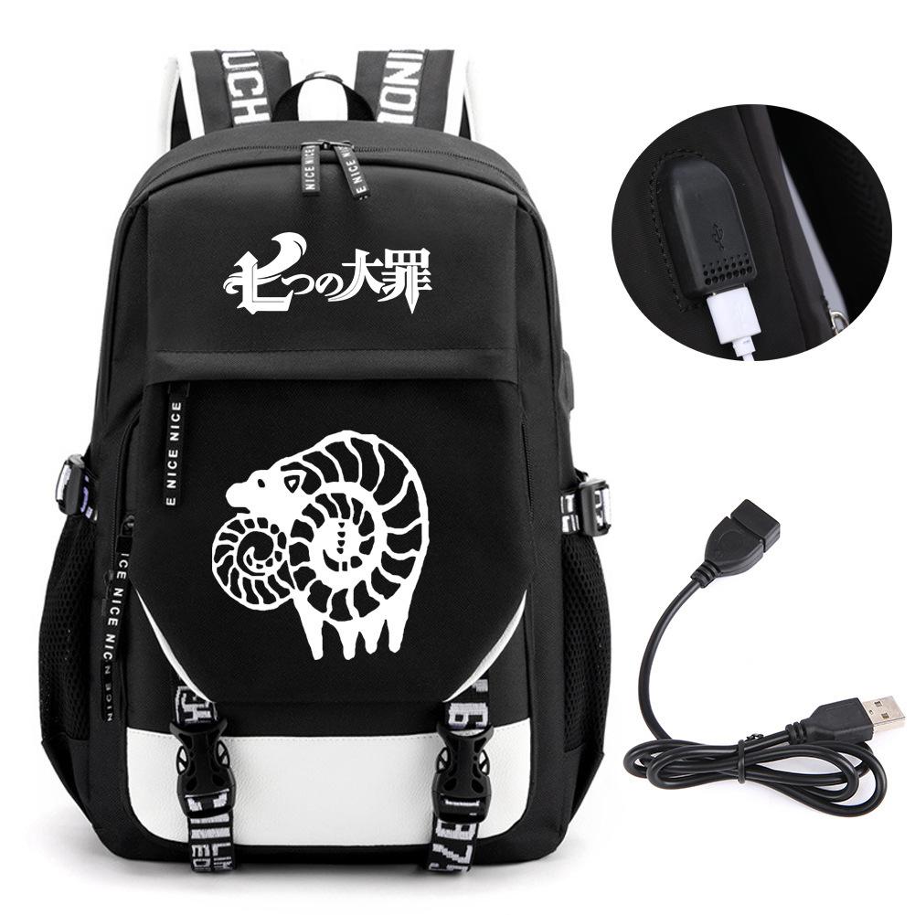 Animation Seven Deadly Sins Backpack Casual Backpack Student School Bag Men'S And Women'S Printed Computer Bag Travel Bag