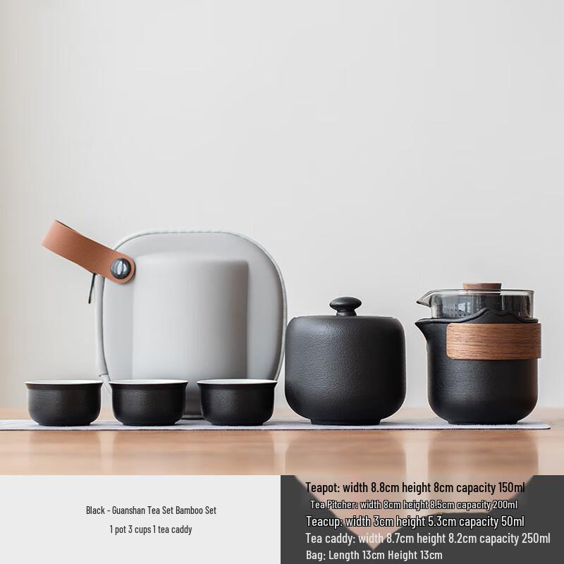 OIMG Portable Ceramic Travel Tea Set