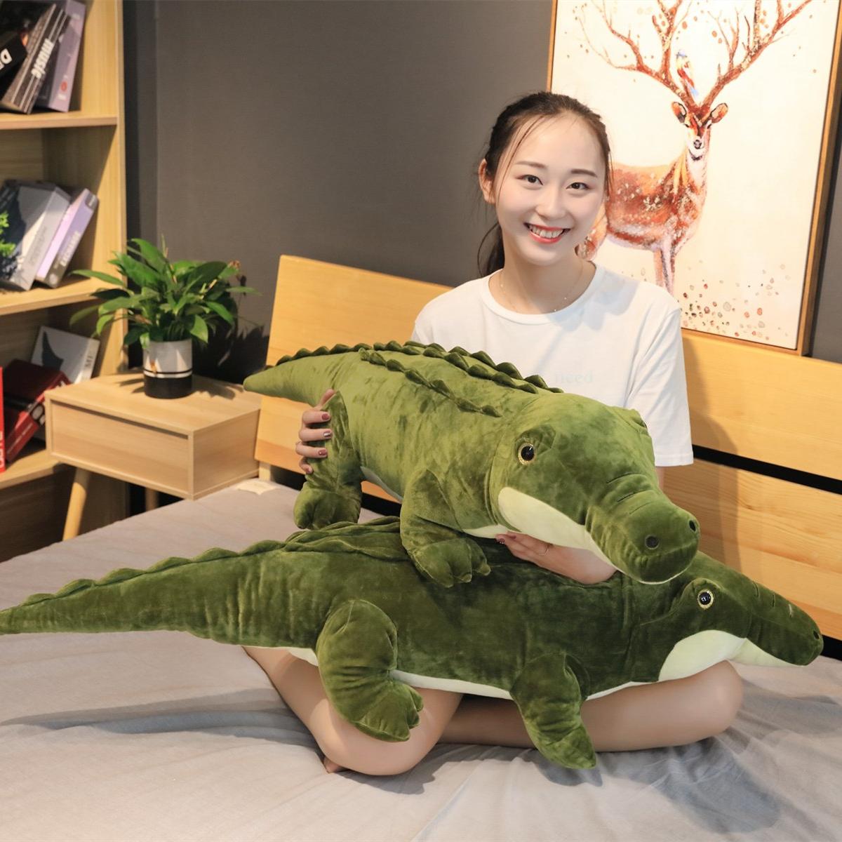 Favorite Toy Unisex Kids 90/120Cm Lifelike Alligator Plush Toy Simulation Crocodile Stuffed Animal Dolls Kawaii Creative Pillow For Children Xmas Gifts