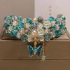 Blue Rose Crystal Multi-layer Butterfly Pendant Bracelet for Women - Elegant & Versatile
