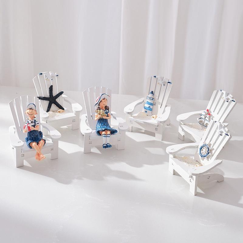 1PC Mini Beach Chair Ornament Ocean Scene Decor Photography Props Summer Gift