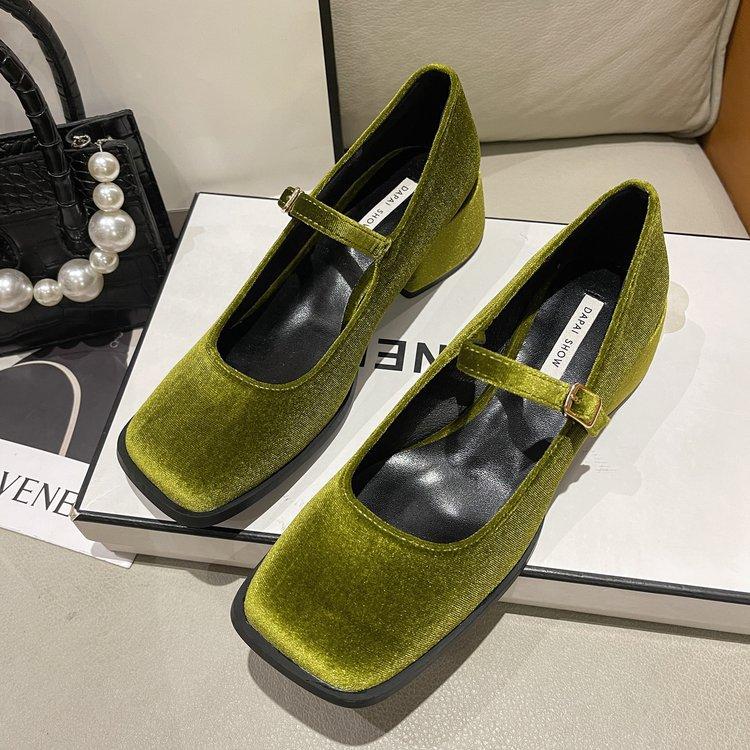 Gentle Ins Thick Heel Retro French Mary Jane Women's Shoes 2025 New Autumn and Winter Small Square Head High Heels