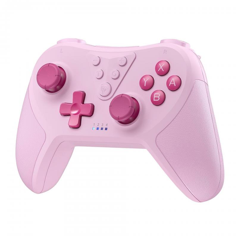 EasySMX T37 Wireless Gamepad, Bluetooth Gaming Controller for Nintendo Switch, PC, Steam Deck, 6 Axis Gyro Motion Control(Pink)