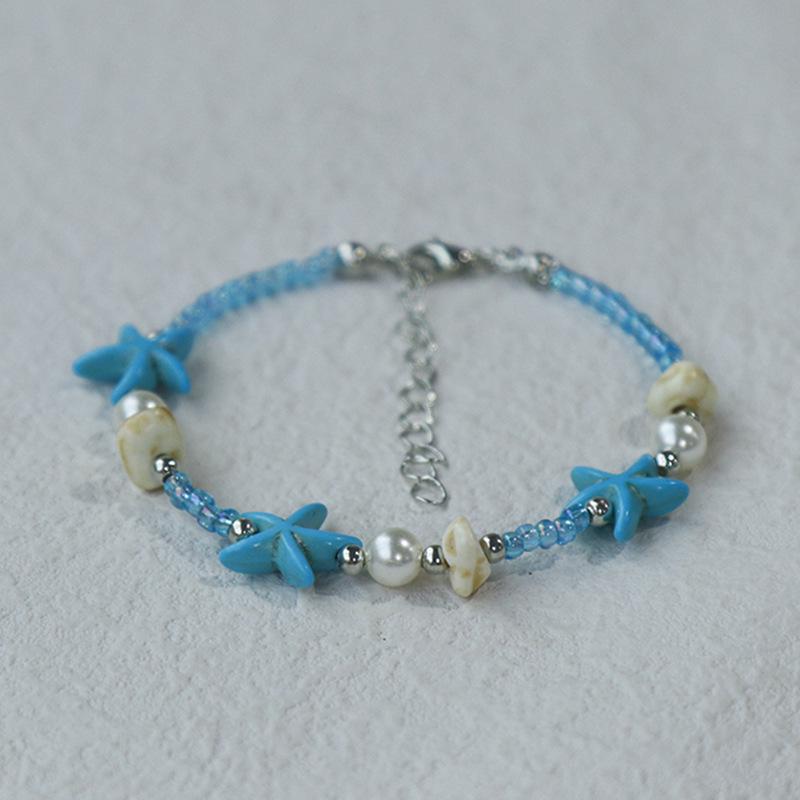 Handmade Seashell & Crushed Stone Bracelet with Lobster Clasp - Perfect Summer Travel Souvenir