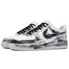 Nike Air Force 1 Caballero Gótico Amortiguación Ligero Caña Baja Zapatillas de Skate Unisex Negro Blanco CW2288-111(Equipo241-)