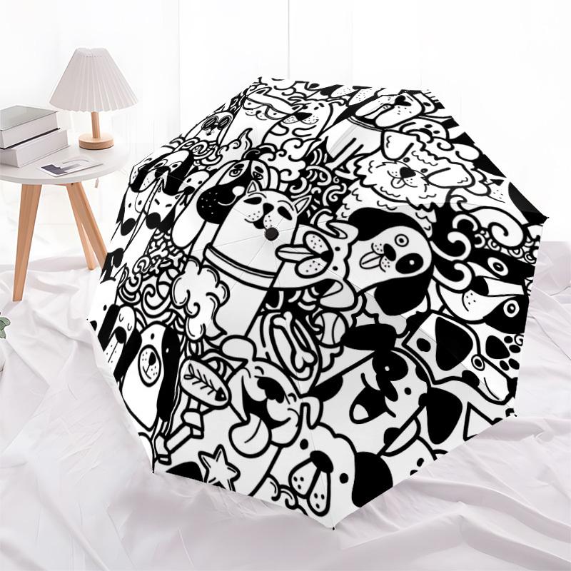 1pc Puppy Pet Automatic Open/close Umbrella, 8-Rib sturdy structure, Auto Folding/Opening, Portable Travel Umbrella for Women,231