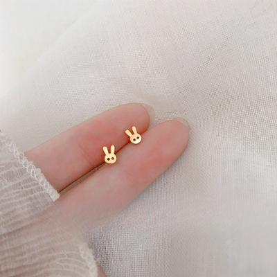 Mini pendientes invisibles pequeños y lindos pendientes de conejo pequeños pendientes de conejo de diseño simple para estudiantes