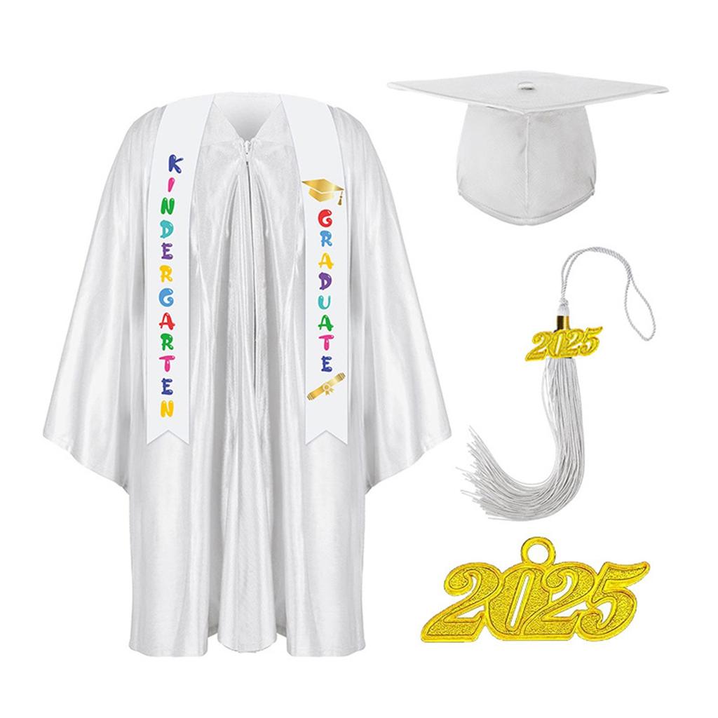 Kindergarten Graduation Cap With Tassel & Printed Gown. Perfect For Memorable Pos And Ceremonies