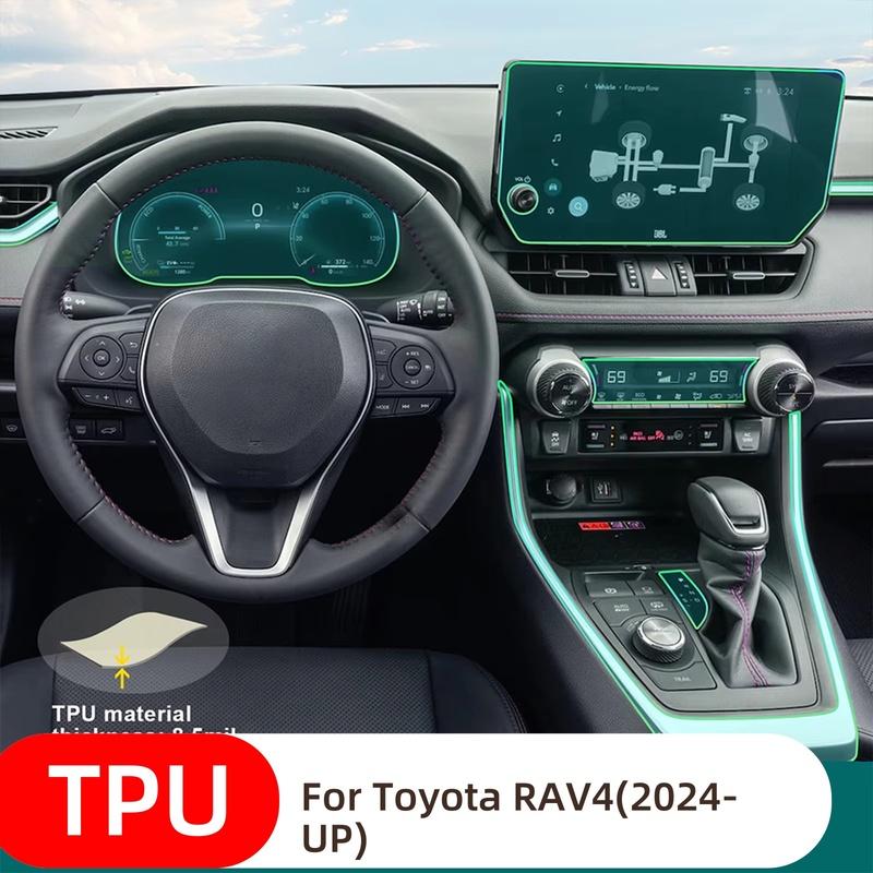 TPU Protective Film For TOYOTA RAV4 2024 2025 Car Interior Center Console TransparentAnti-scratch Repair Film Car Accessories