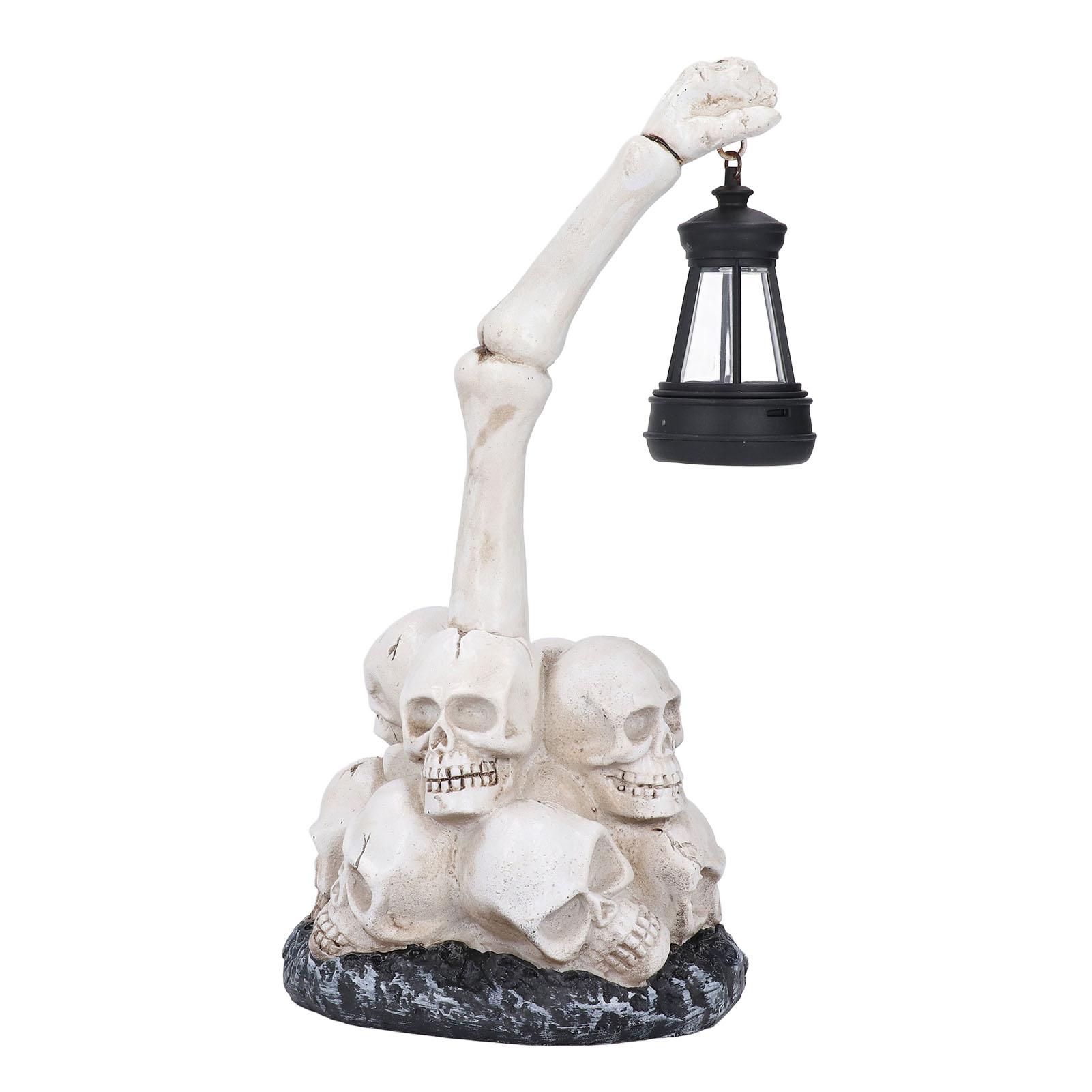 

Skull Statue Lamp Resin Solar Soft LED Light Skull Decor Sculpture for Party Gathering Garden