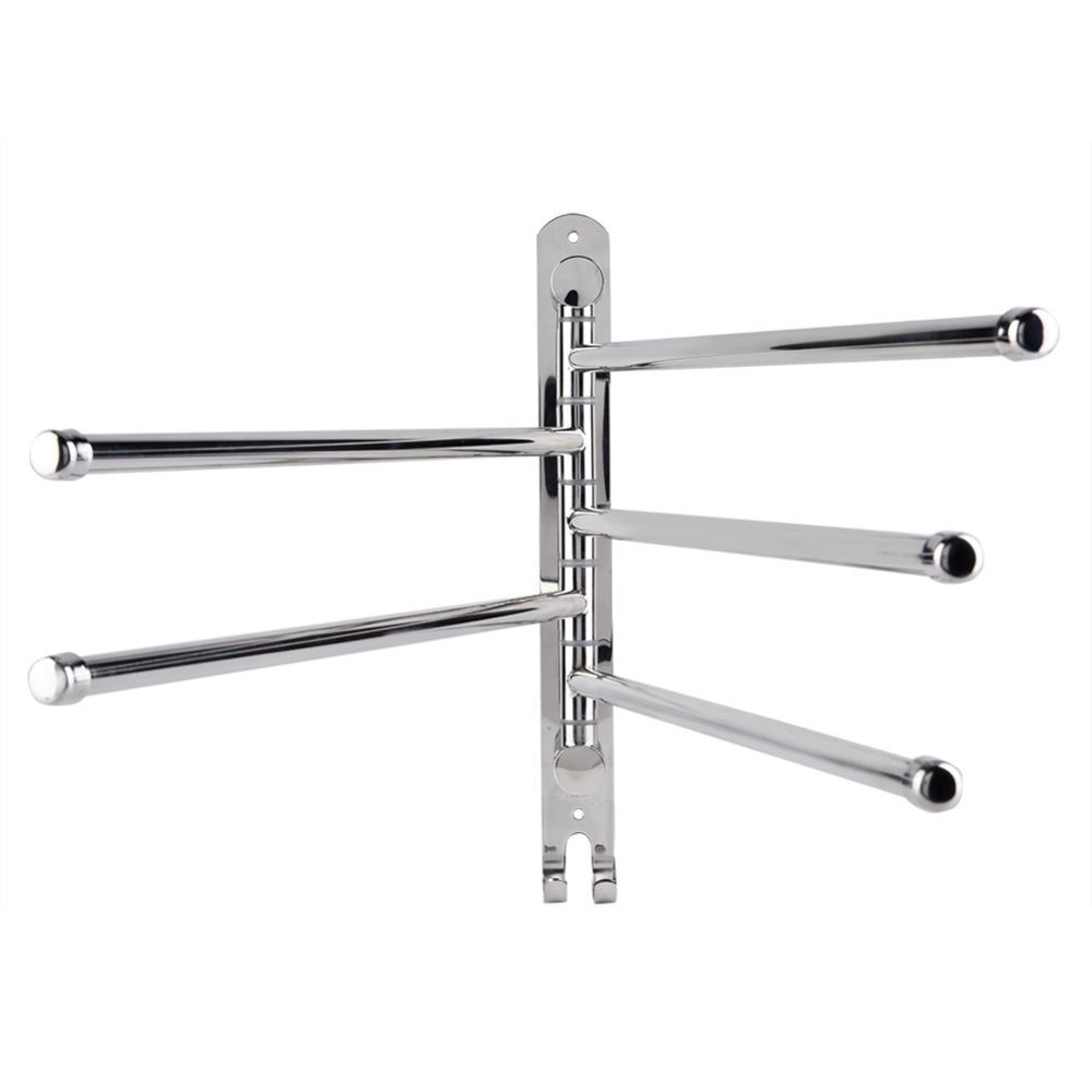 Stainless Steel Towel Rack Wall Mounted Swivel Towel Bar Rotary Towel Rack Bathroom Holder