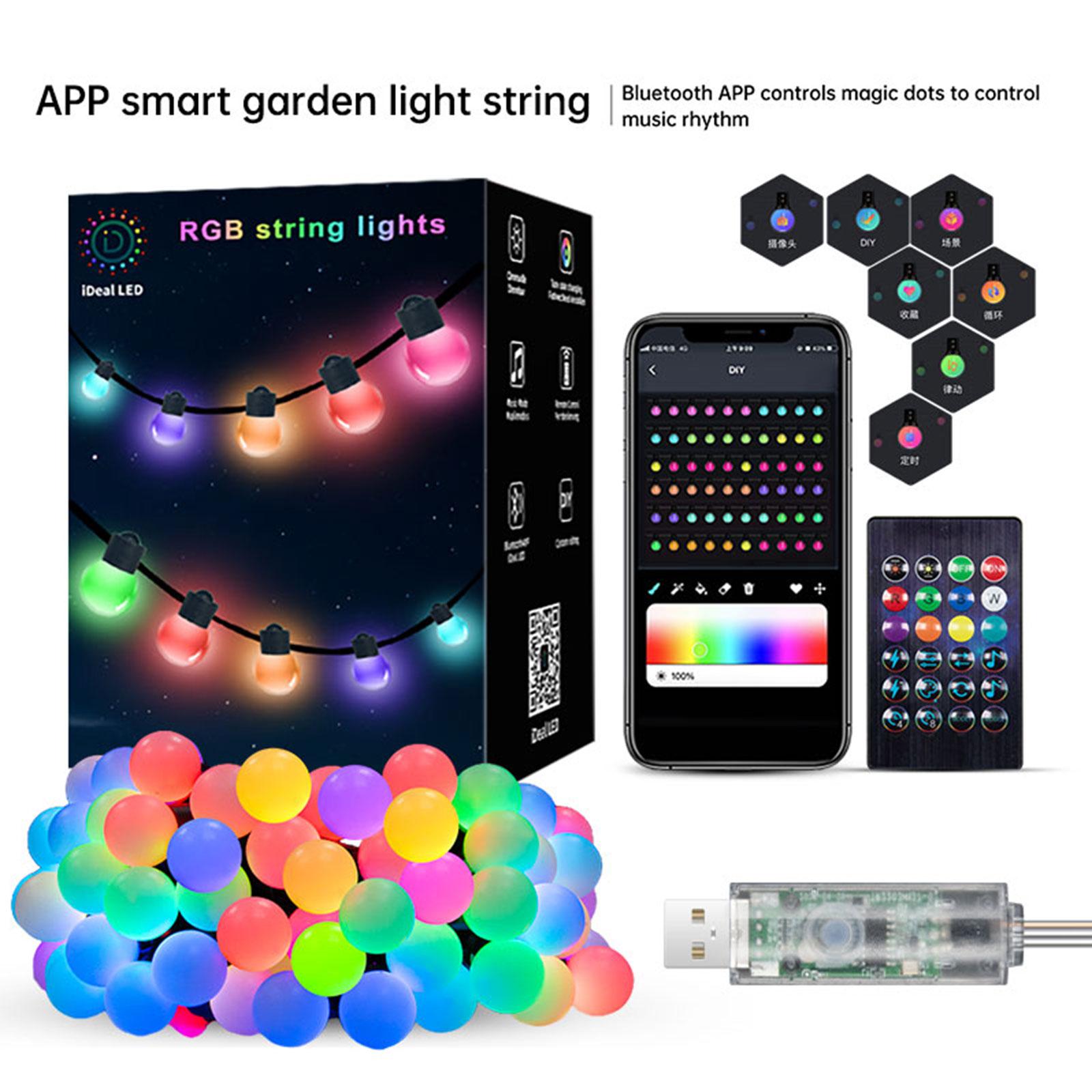 

5M Dream Color USB 5V LED Sting Light Bluetooth Music APP RGBIC адресуемые гирлянды для дня рождения гирлянда для рождественского декора 5M синий