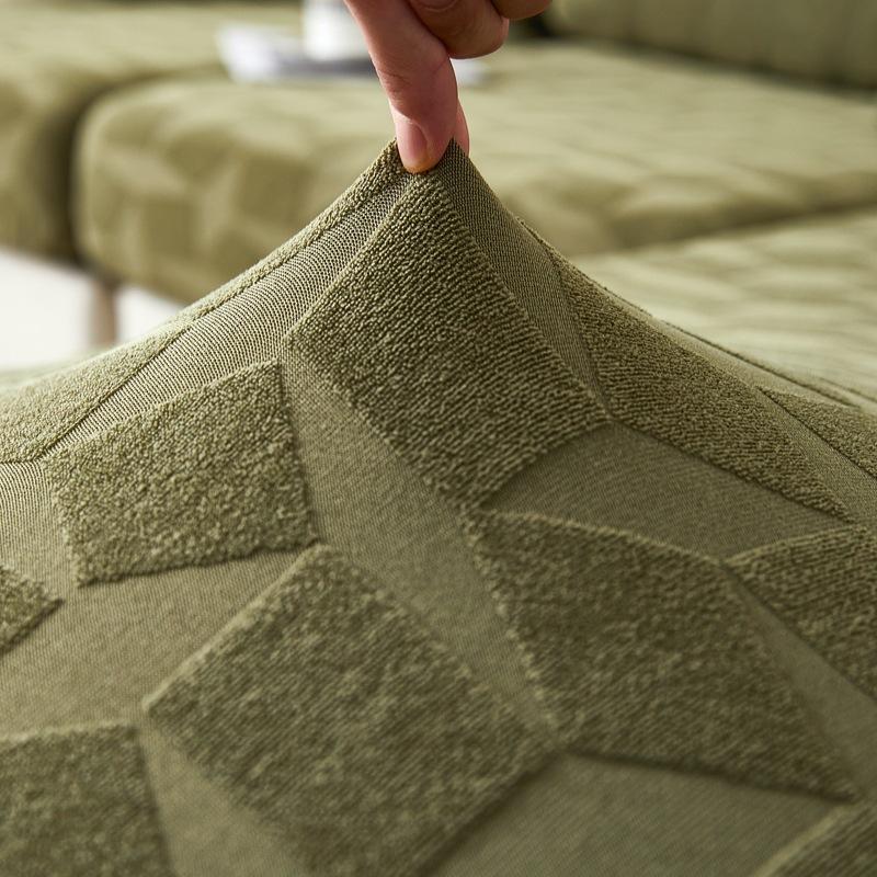 High-end Elastic Solid Color Thick Needle Thickened Jacquard Sofa Cover Embossed Dust Cover All-inclusive Sofa Cover