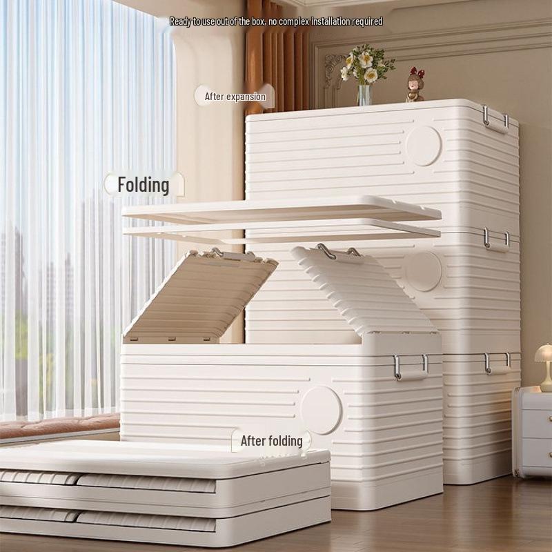 Große faltbare Aufbewahrungsbox mit Rädern - Verdickter Kunststoff für Spielzeug & Kleidung, Kostenloser Versand