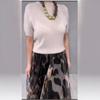 2025 European Chic Women's Mesh Skirt & Solid Top Set