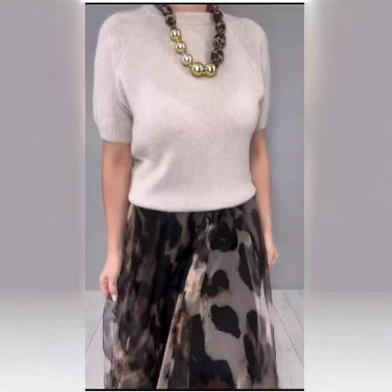 2025 European Chic Women's Mesh Skirt & Solid Top Set