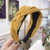 Women's Pure Color Simple Fabric Handmade Twist Braid Knotted Wide Side Hair Band