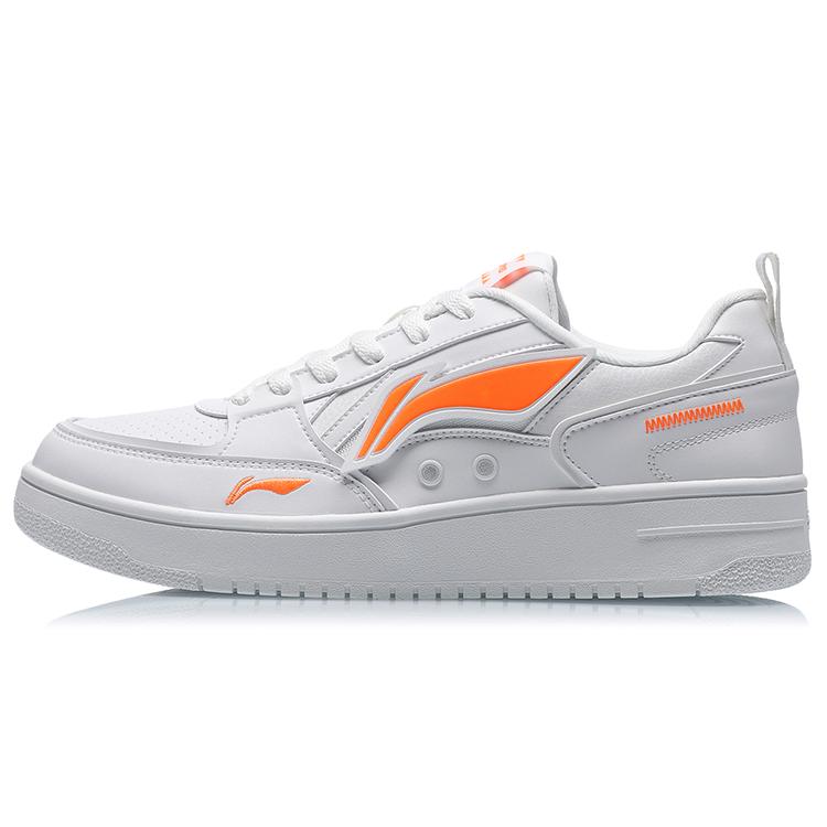 New LiNing Durable Breathable Low Top Skateboard Shoes White Orange AGCQ449-1