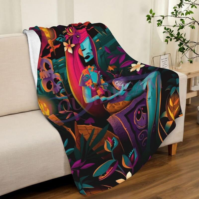 Skull Lover Series Blanket 3D Print Fashion Halloween Lover Flannel Sofa Blanket Blanket Unique Skull Christmas Throw Blanket