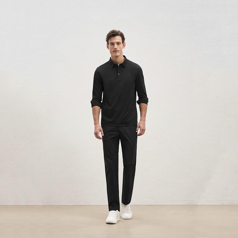 

EMZ Men s Cotton-Feel Long-Sleeve Polo Shirt 2XL (54)