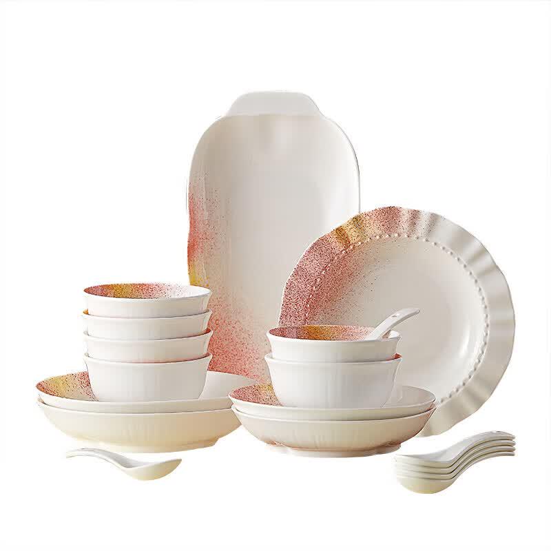 PHMI Eden Garden Nordic Ceramic 18-Piece Dinnerware Set