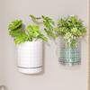Plastic Hydroponic Wall Planter Self-Adhesive Double Layer Hanging Flower Pot Space Saving Decorative Wall Mounted Planter