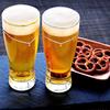 Lara Christie Platinum and Gold Rimmed Solitaire Beer Glasses, 410ml, Pair, LH-84-0004P-S